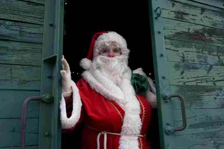 Santa visit the Thüringer Bergbahn