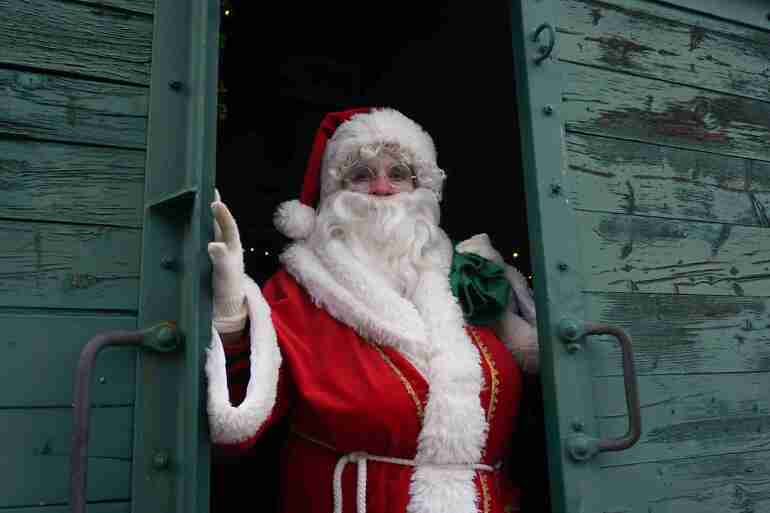 Santa visit the Thüringer Bergbahn