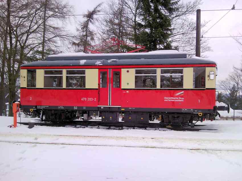 497 203-02 im Dez.2008 in Lichtenhain nach Hauptuntersuchung u. Modernisierung, Foto: G. Kretzschmar